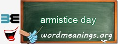 WordMeaning blackboard for armistice day